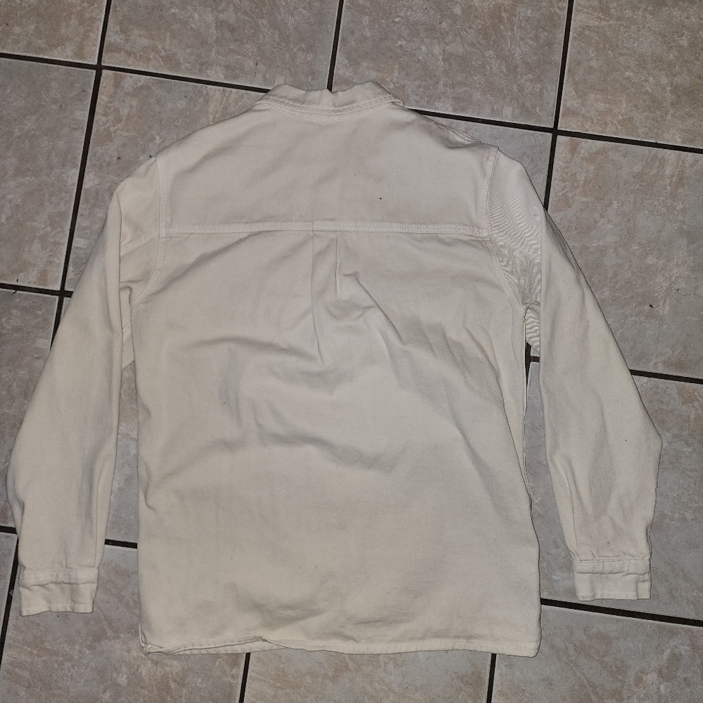 Cream Button-Up Shirt, XL, Zara - Picture 2 of 3